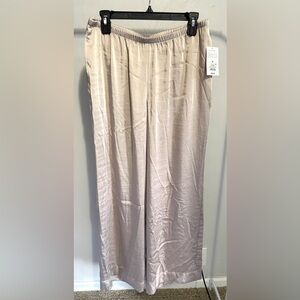 NWT Silky Wide-Leg Pants in Light Beige